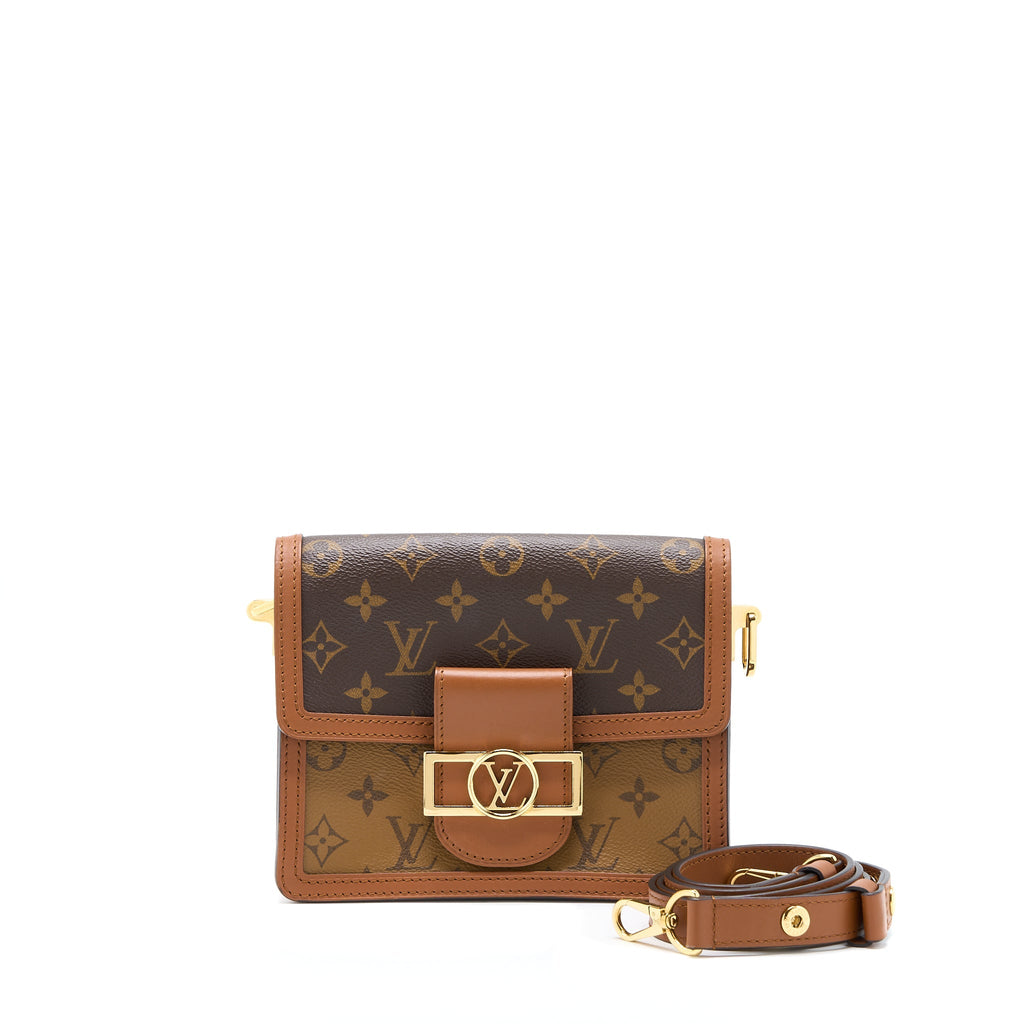 LOUIS VUITTON MINI DAUPHINE MONOGRAM REVERSE CANVAS GHW