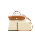 HERMES HERBAG ZIP 31 BAG LEATHER/CANVAS BENTON/FAUVE GHW
