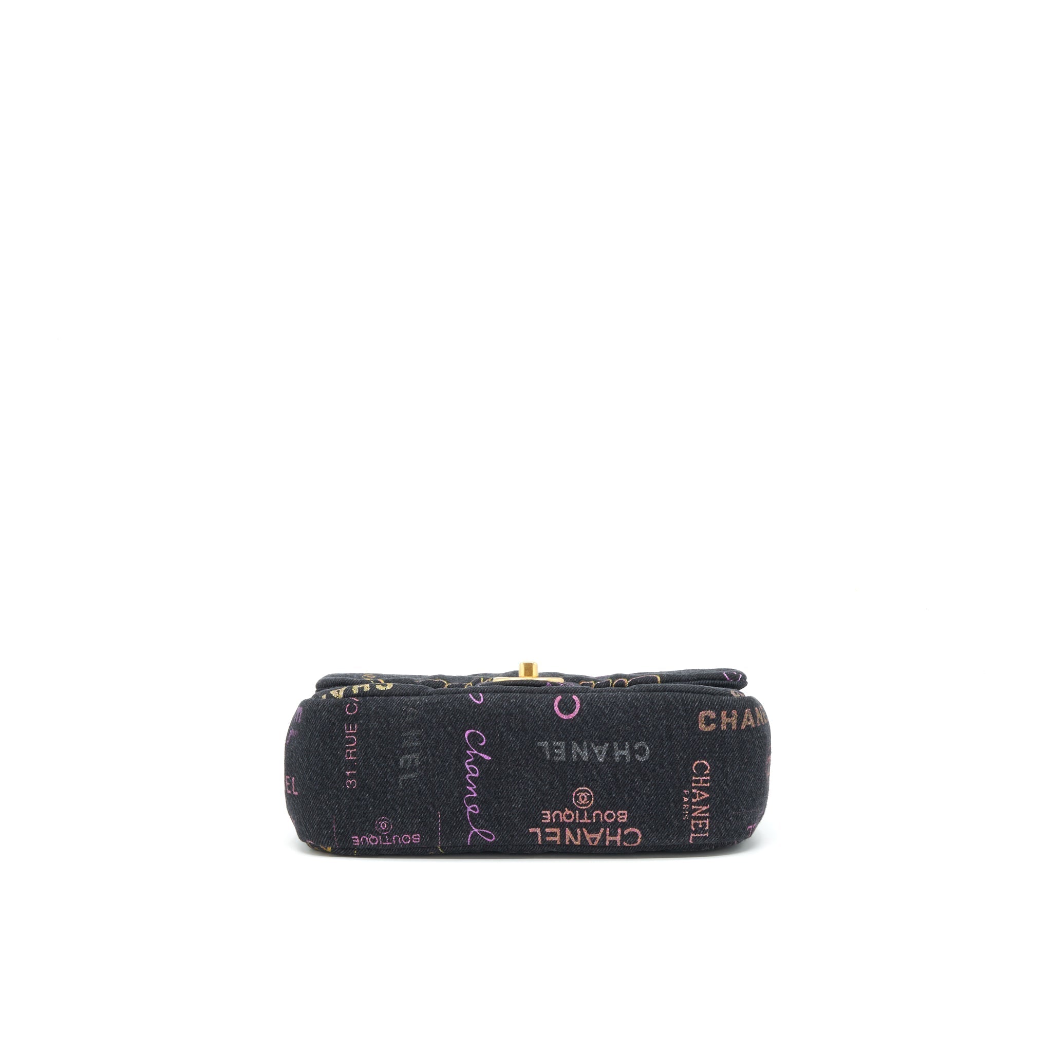 CHANEL 22P SMALL FLAP BAG 23CM DENIM BLACK GHW (MICROCHIP)