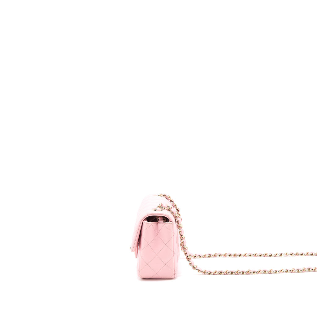 CHANEL 21S MINI RECTANGULAR FLAP BAG LAMBSKIN PINK LGHW