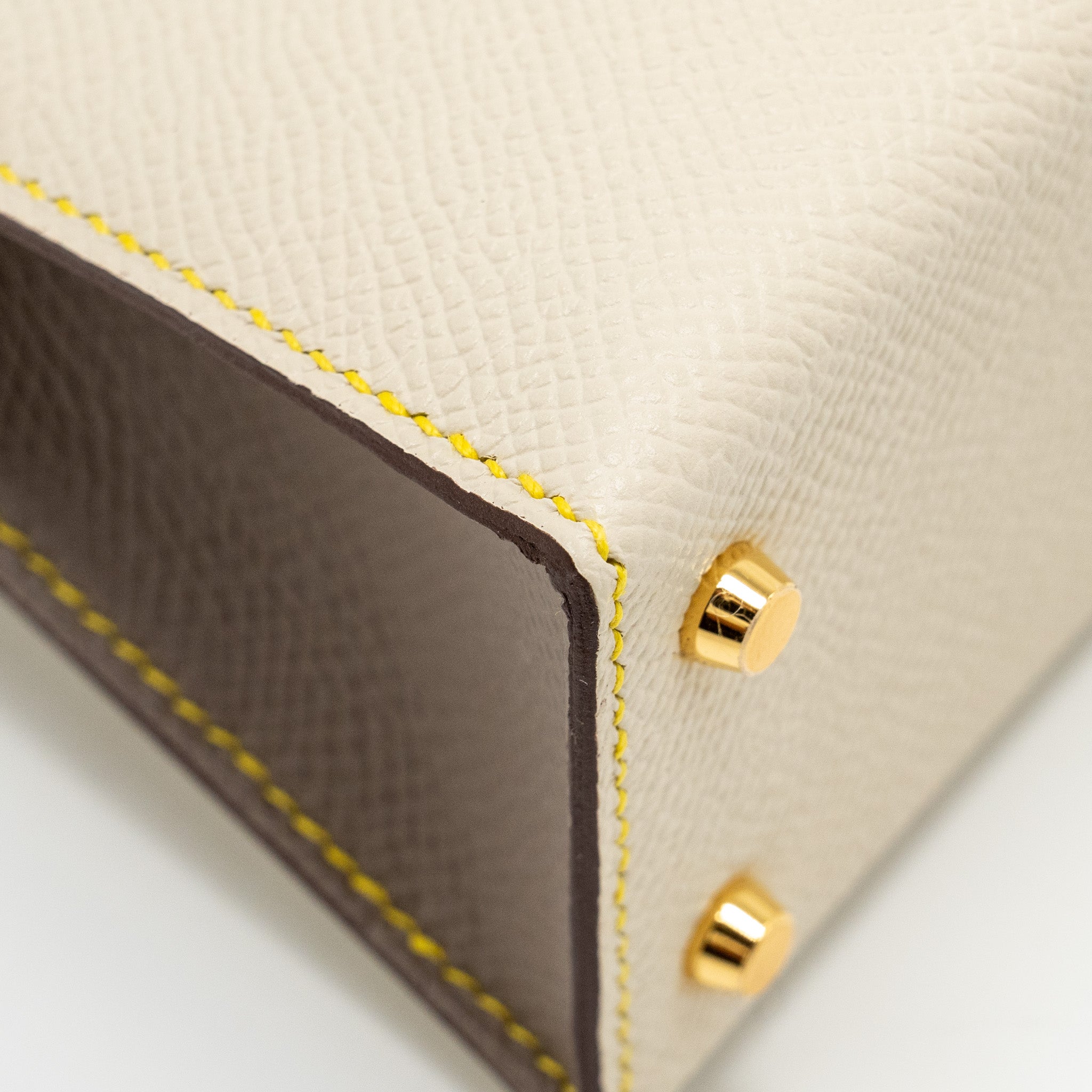 HERMES MINI KELLY SPECIAL ORDER EPSOM CRAIE / ETOUPE / LIME LGHW