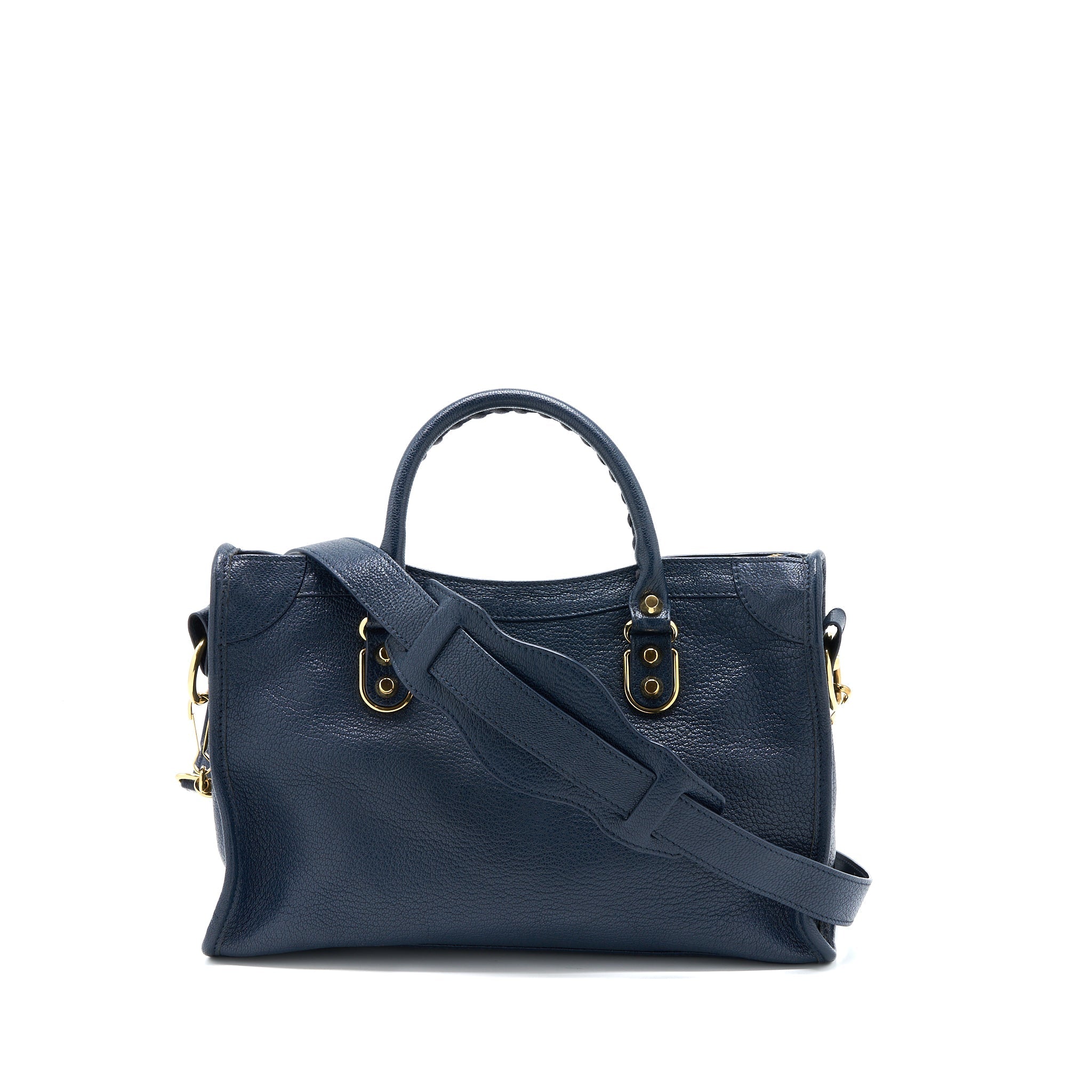 BALENCIAGA MINI CITY BAG NAVY GHW