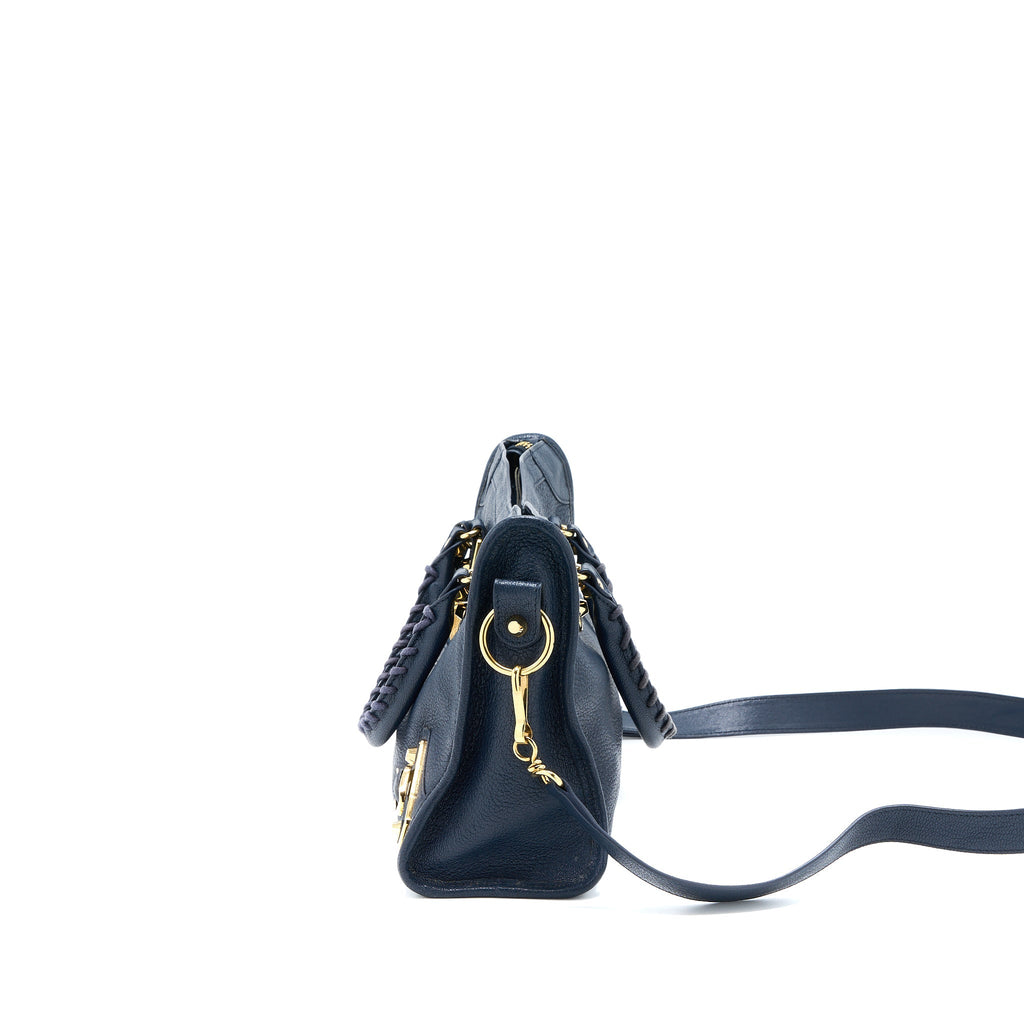BALENCIAGA MINI CITY BAG NAVY GHW