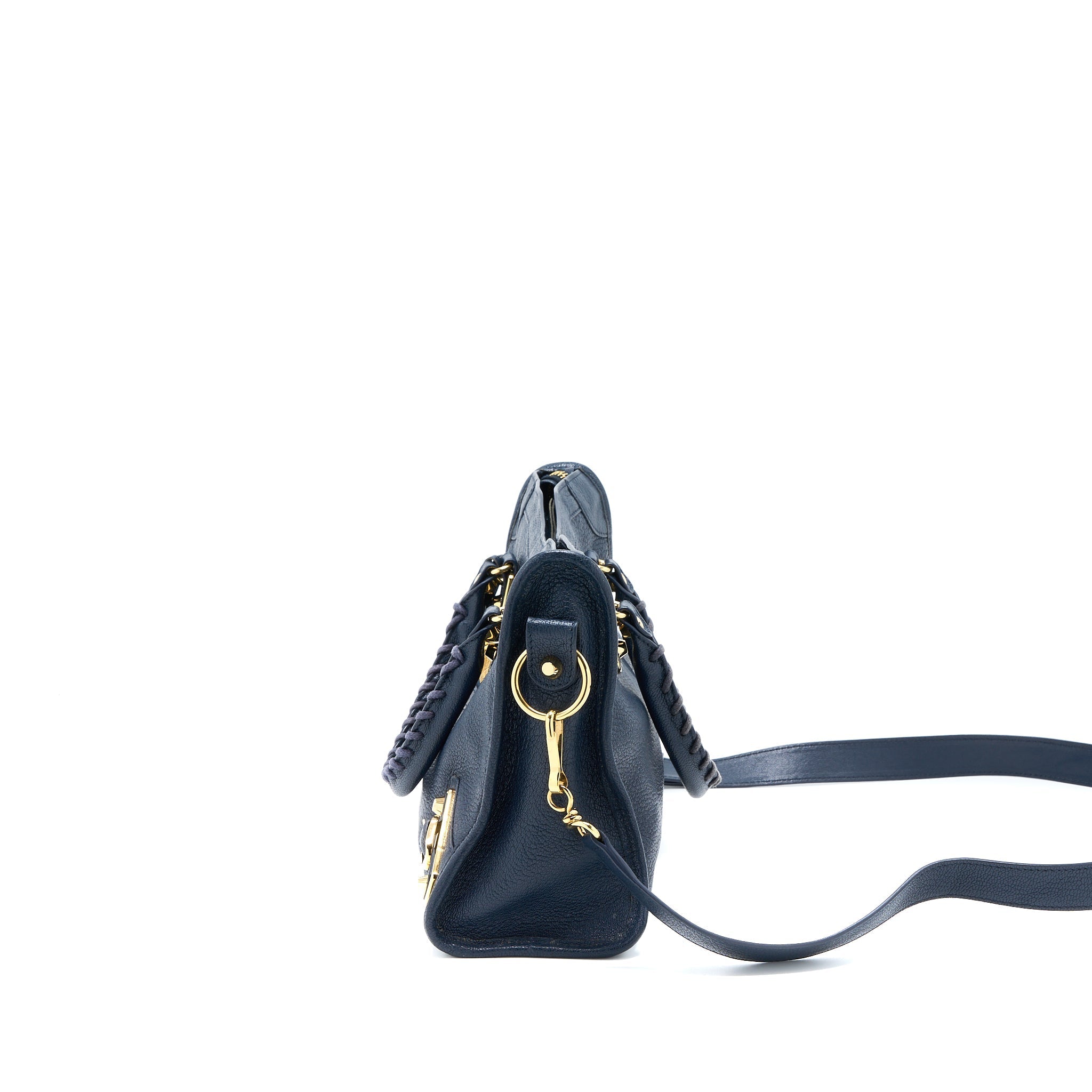 BALENCIAGA MINI CITY BAG NAVY GHW