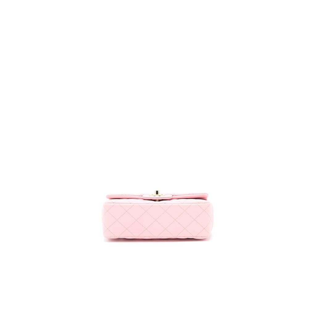 CHANEL 21S MINI RECTANGULAR FLAP BAG LAMBSKIN PINK LGHW