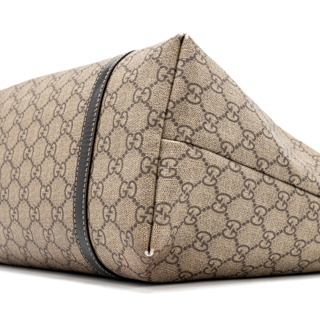 GUCCI TOP HANDLE TOTE BAG GG SUPREME CANVAS GHW