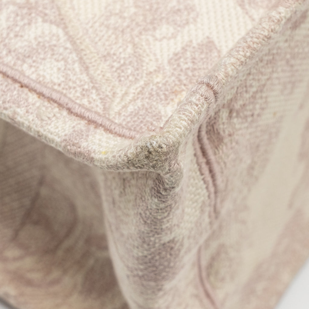 DIOR MEDIUM BOOK TOTE PINK TOILE DE JOUY EMBROIDERY