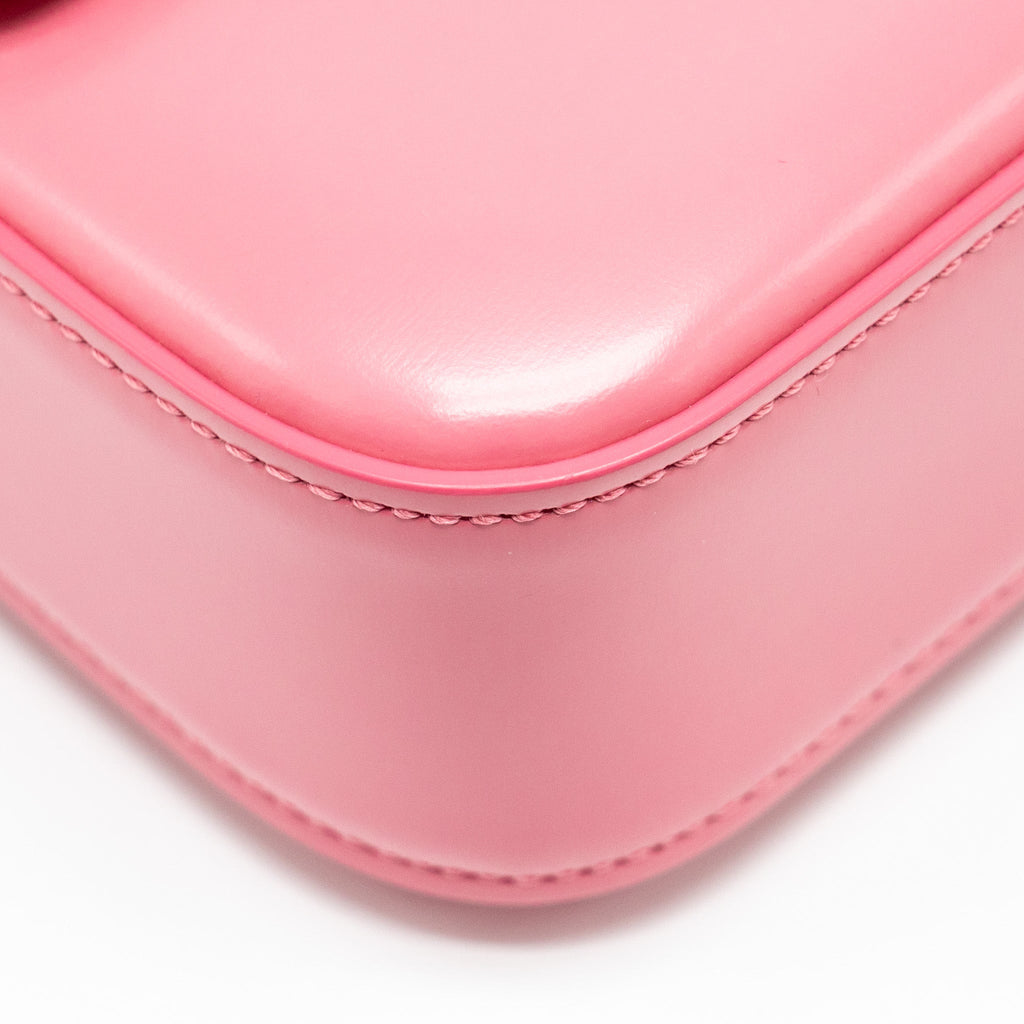 CELINE TRIOMPHE SHOULDER BAG SHINY CALFSKIN FLAMINGO GHW