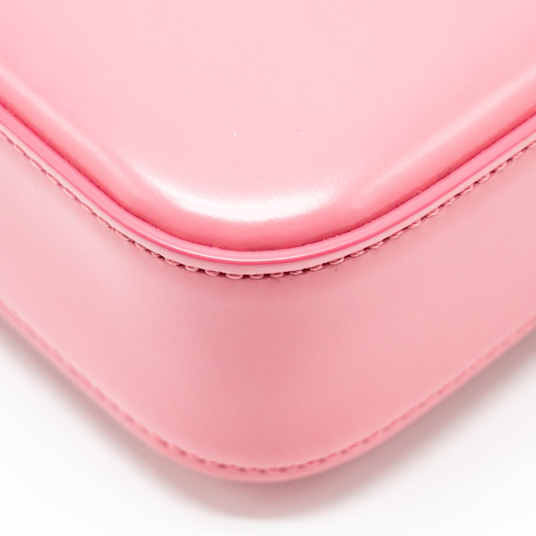 CELINE TRIOMPHE SHOULDER BAG SHINY CALFSKIN FLAMINGO GHW