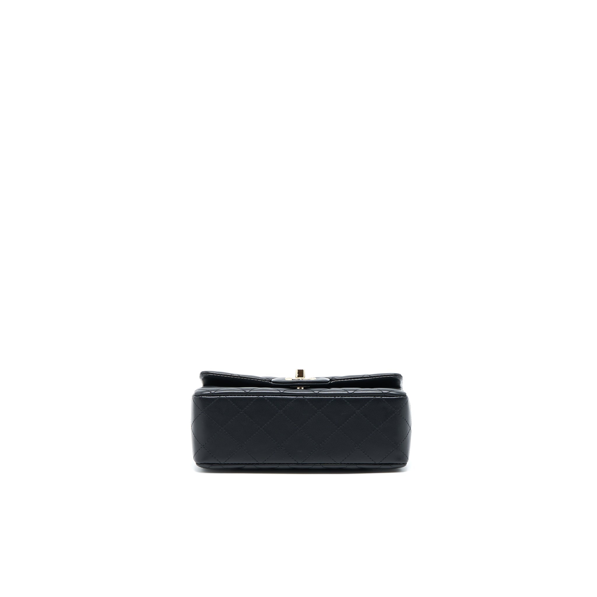 CHANEL CLASSIC MINI RECTANGULAR FLAP BAG LAMBSKIN BLACK LGHW (MICROCHIP)