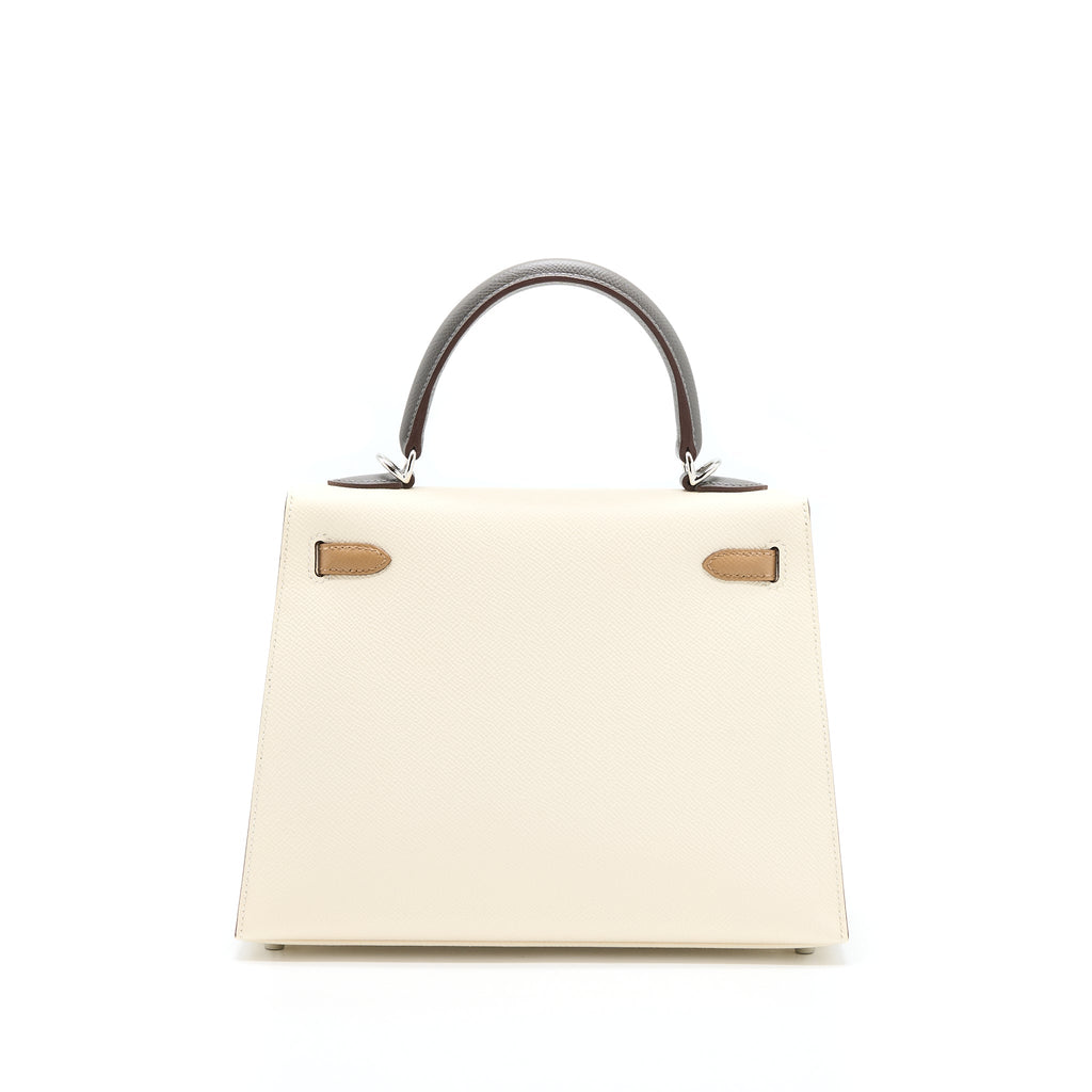 HERMES KELLY 25 SELLIER EPSOM NATA/CHAI/GRIS MEYER SHW
