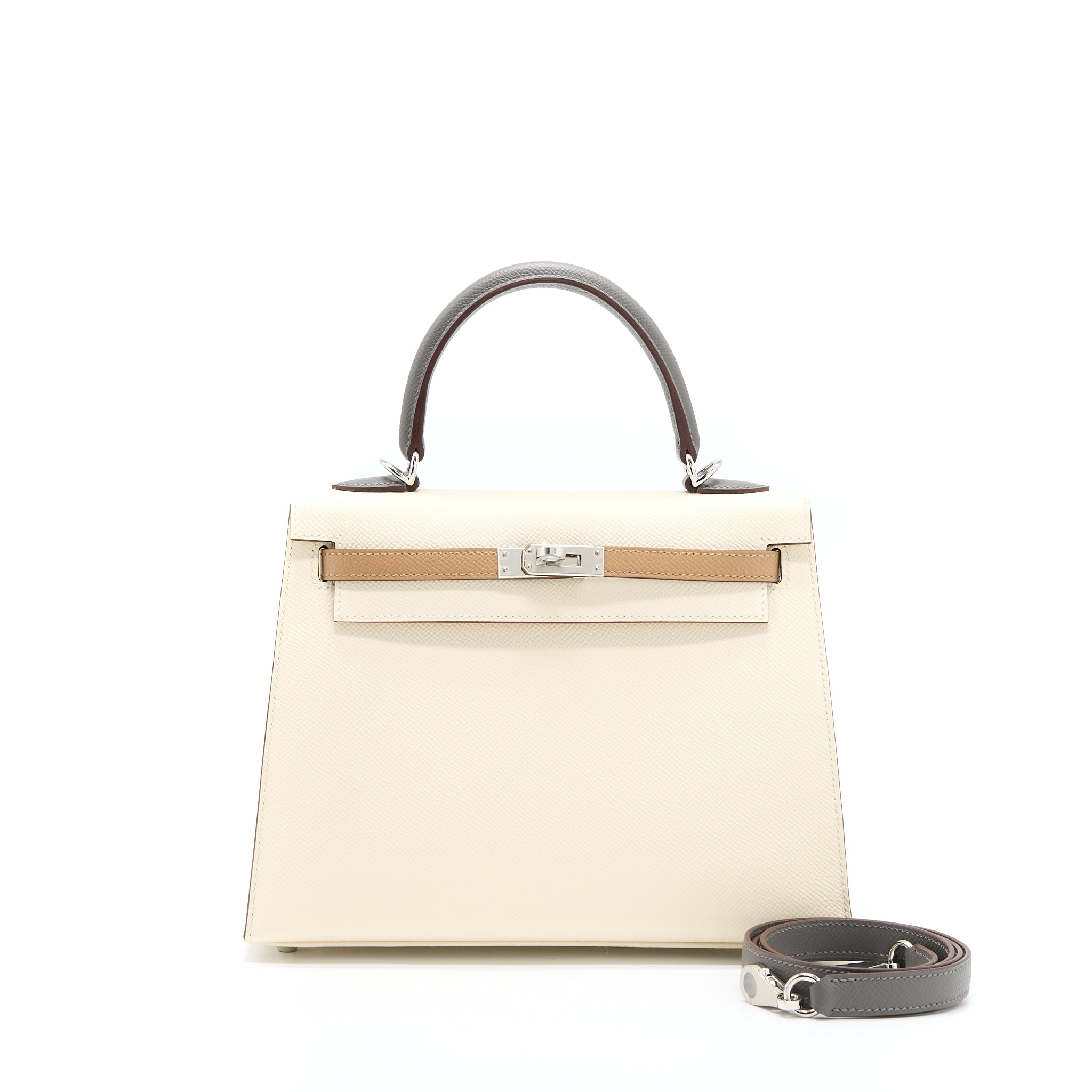 HERMES KELLY 25 SELLIER EPSOM NATA/CHAI/GRIS MEYER SHW
