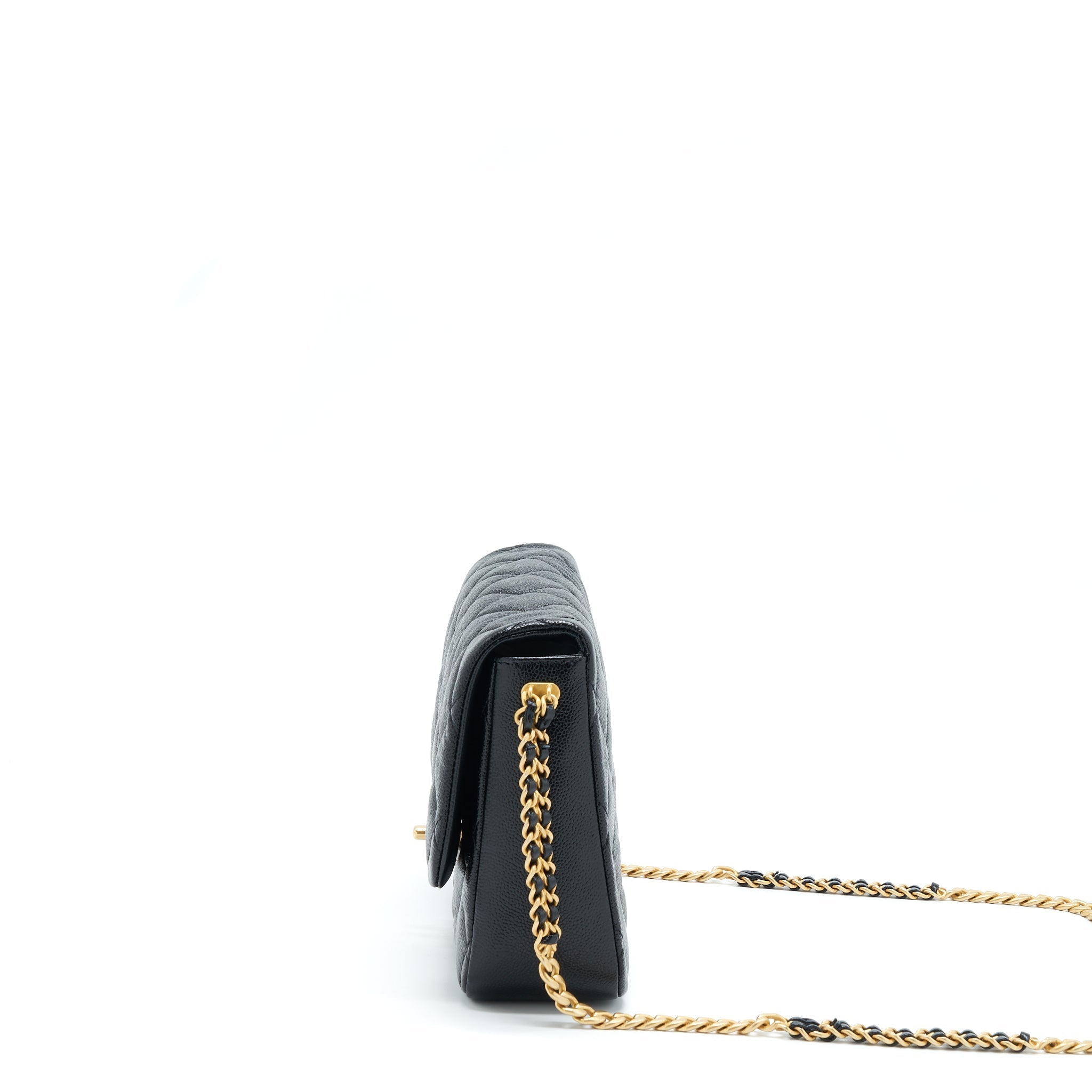 CHANEL 22P MEDIUM MELODY BAG GRAINED CALFSKIN BLACK GHW (MICROCHIP)
