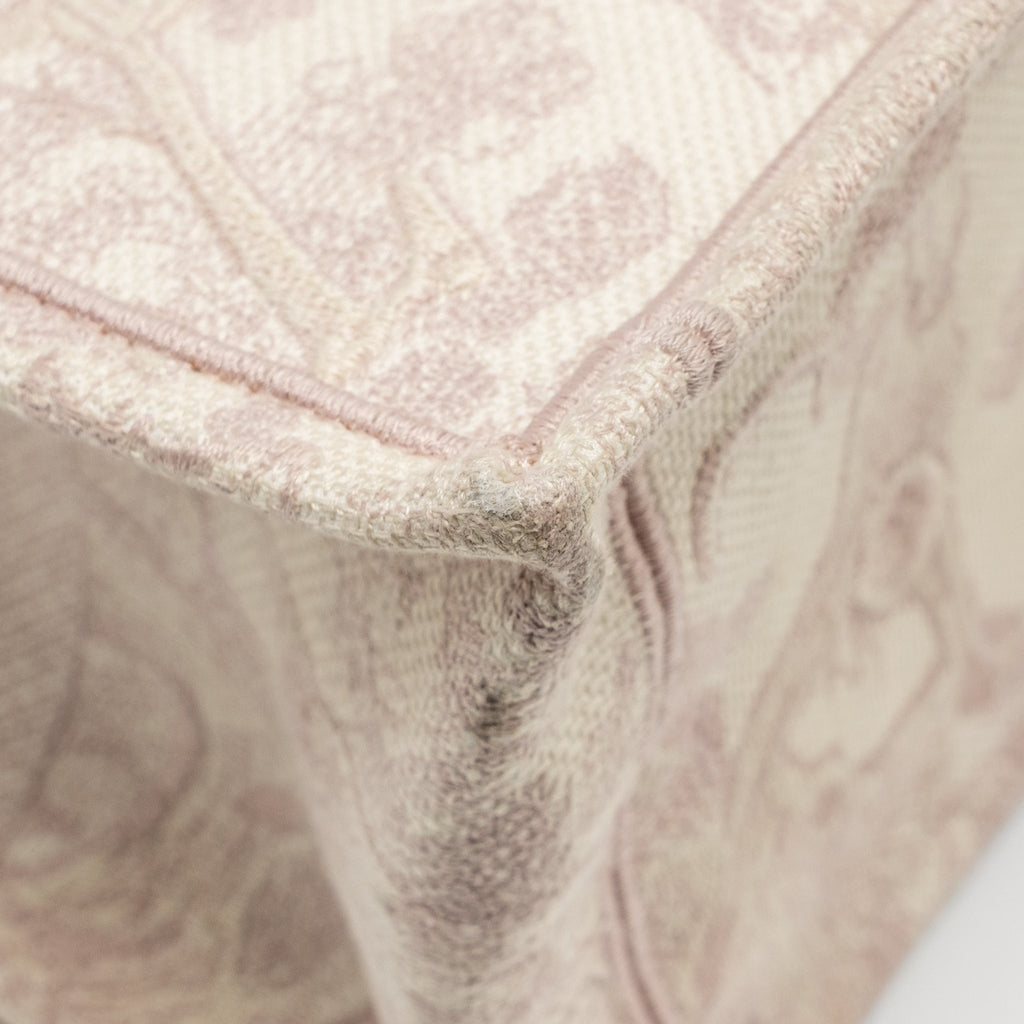 DIOR MEDIUM BOOK TOTE PINK TOILE DE JOUY EMBROIDERY