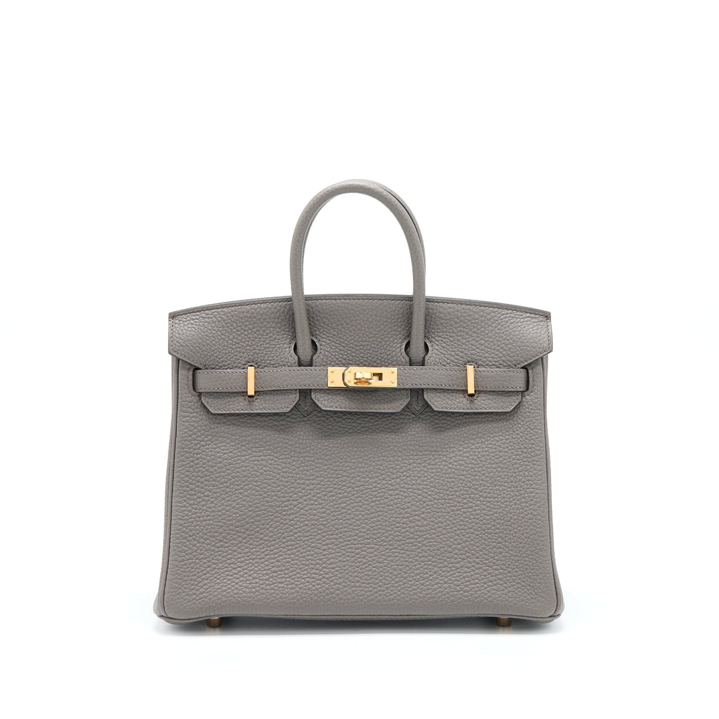 HERMES BIRKIN 25 TOGO 8F GRIS ETAIN RGHW