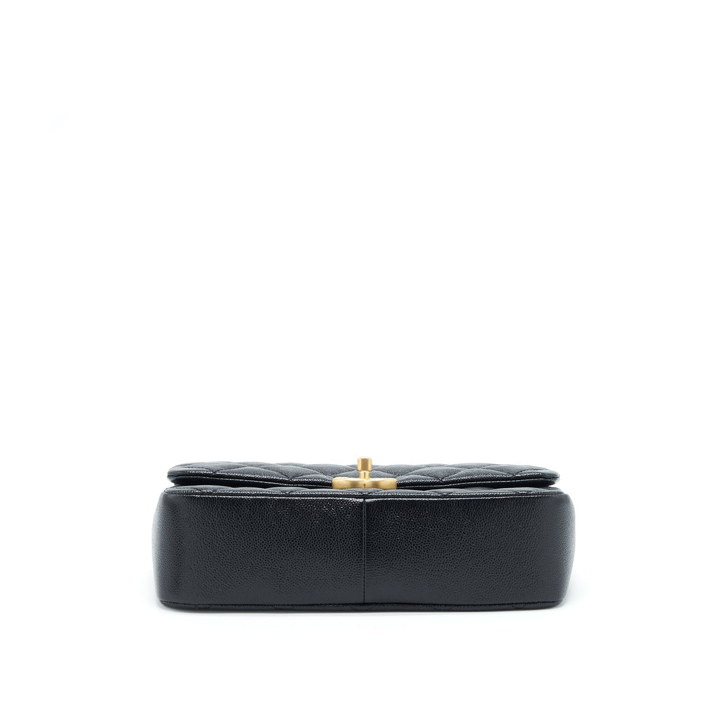 CHANEL 22P MEDIUM MELODY BAG GRAINED CALFSKIN BLACK GHW (MICROCHIP)