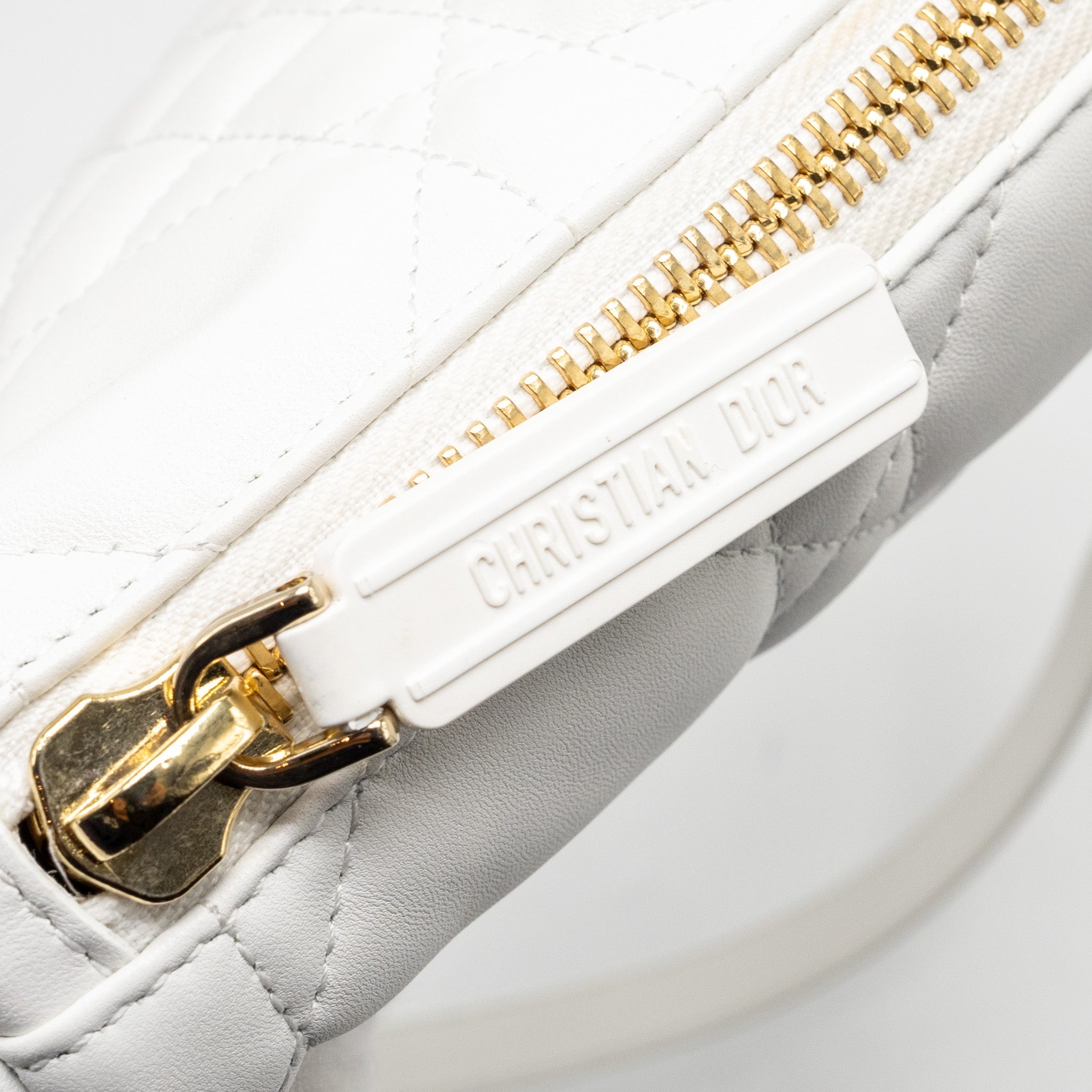 DIOR MEDIUM DIOR VIBE HOBO BAG LAMBSKIN WHITE SHW