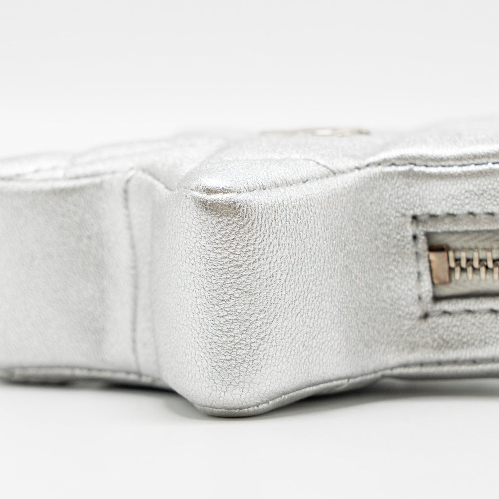 CHANEL STAR COIN PURSE/BAG CHARM LAMBSKIN SILVER SHW(MICROCHIP)