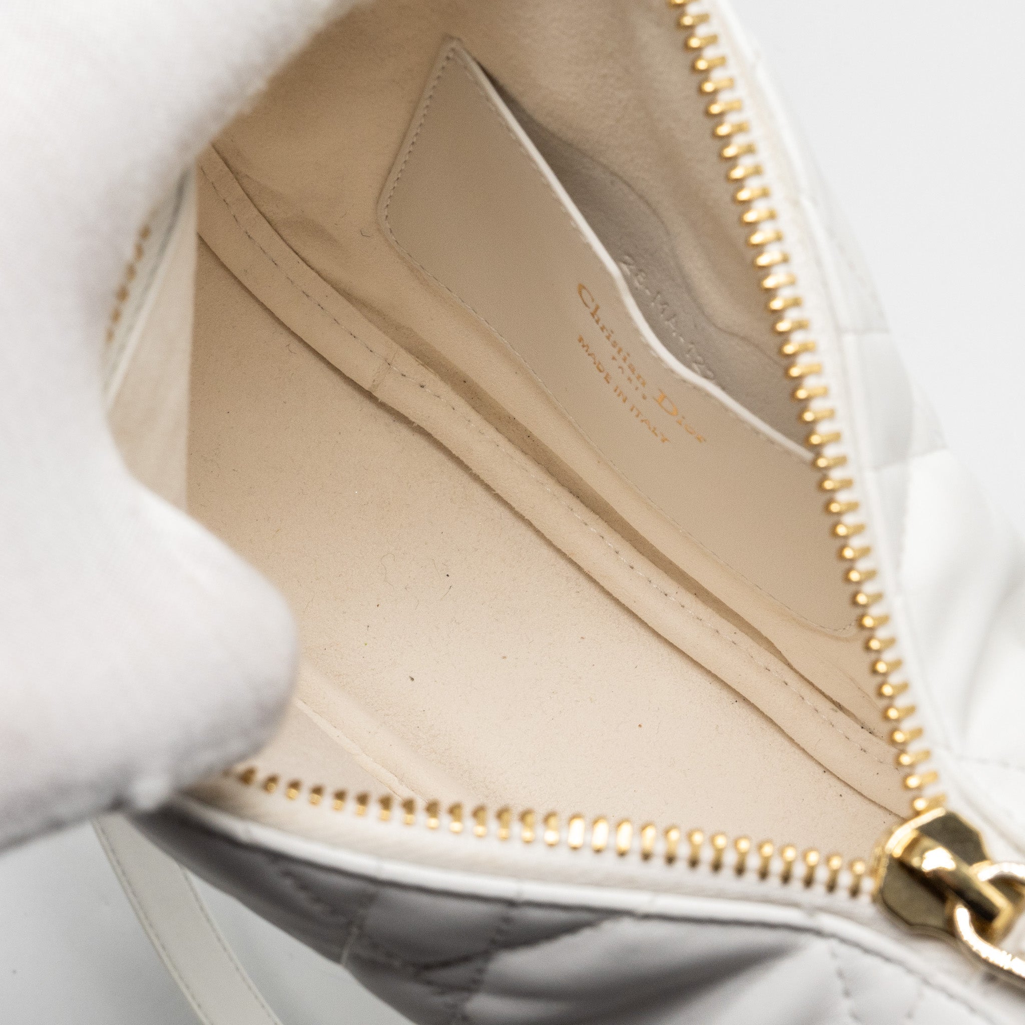 DIOR MEDIUM DIOR VIBE HOBO BAG LAMBSKIN WHITE SHW