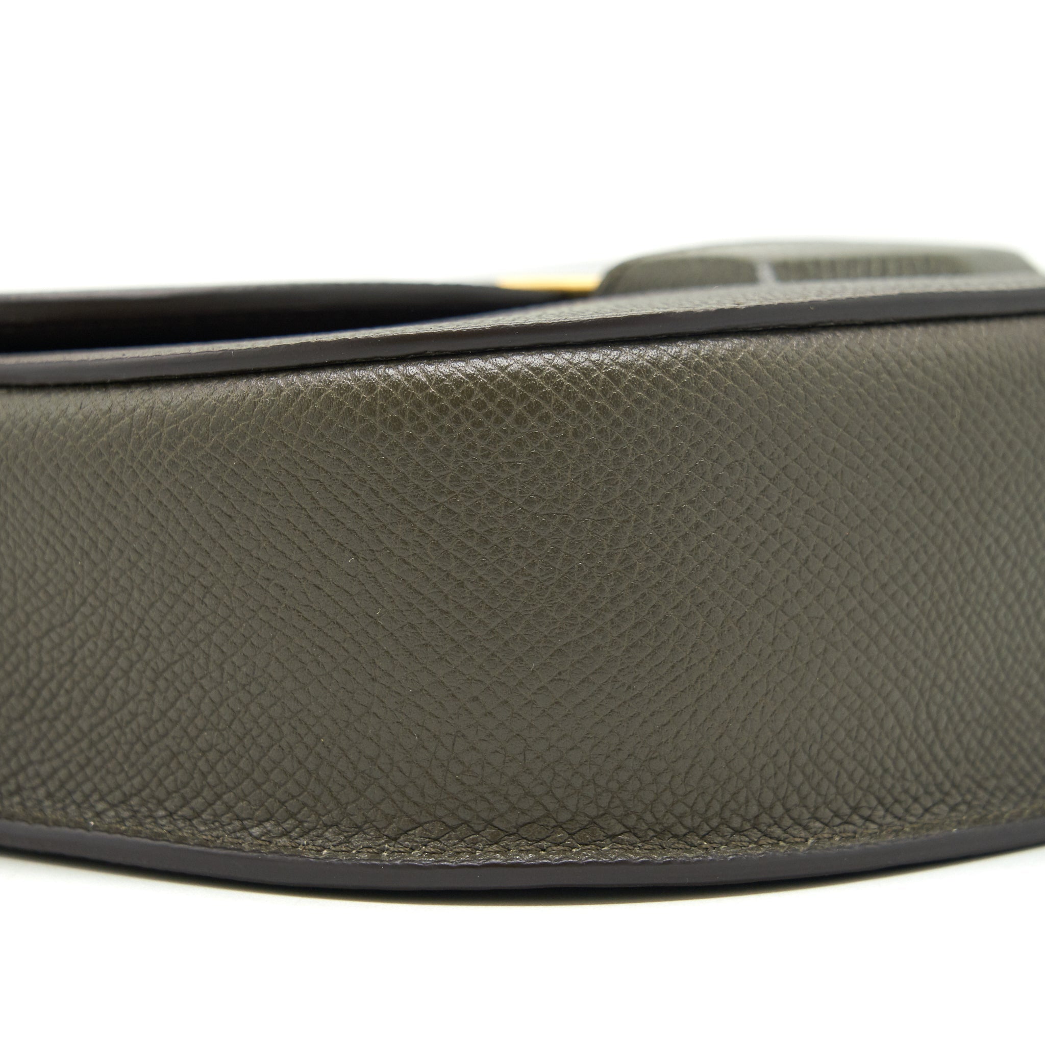 CELINE SMALL TROTTEUR BAG GRAINED CALFSKIN OLIVE GREEN GHW