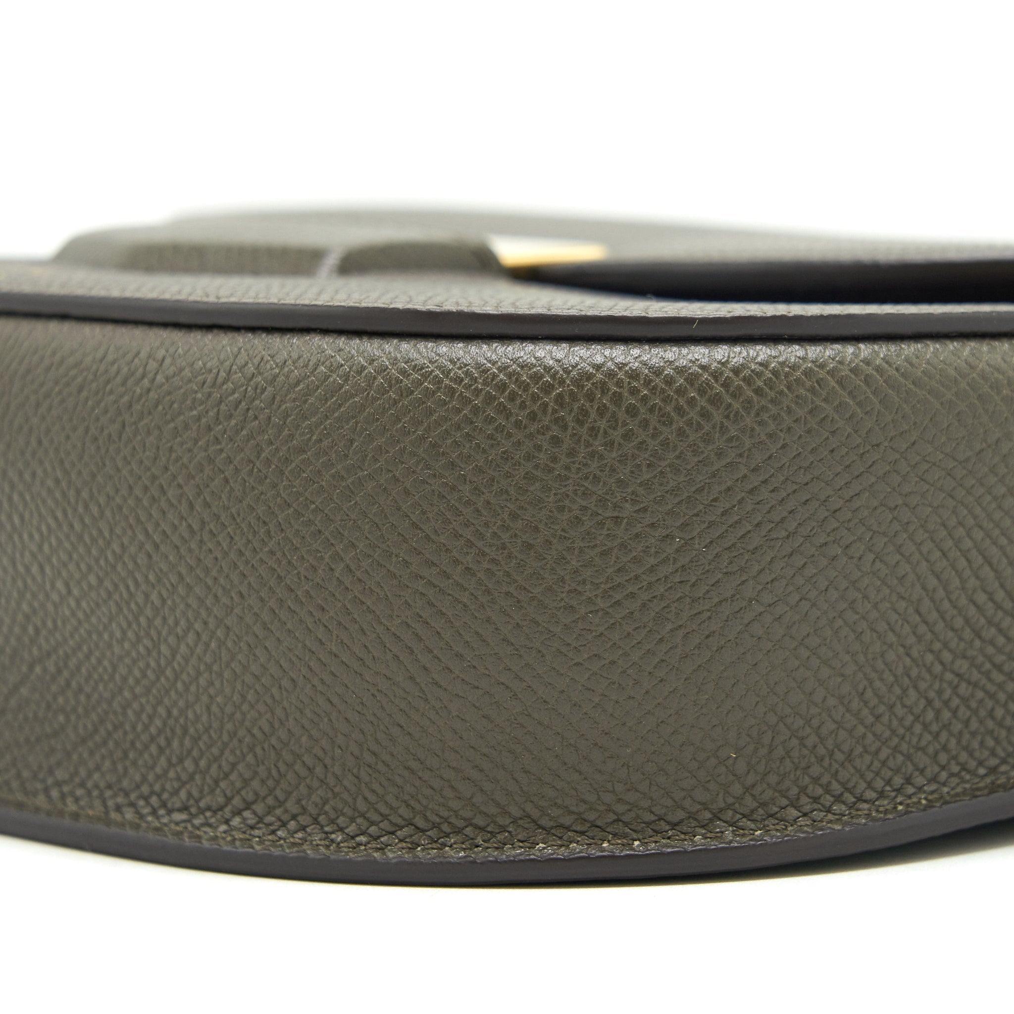 CELINE SMALL TROTTEUR BAG GRAINED CALFSKIN OLIVE GREEN GHW