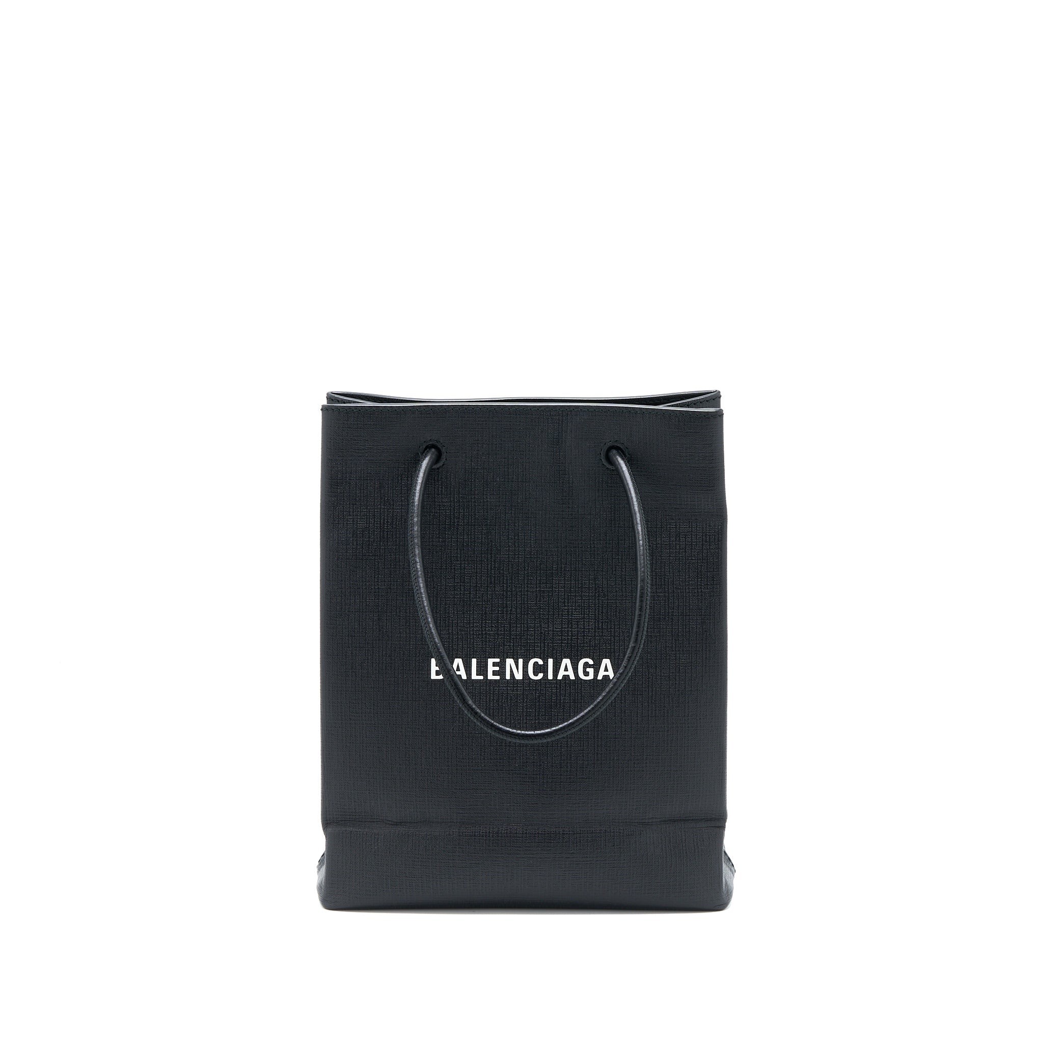 BALENCIAGA TOP HANDLE SHOPPING TOTE BAG CALFSKIN BLACK SHW