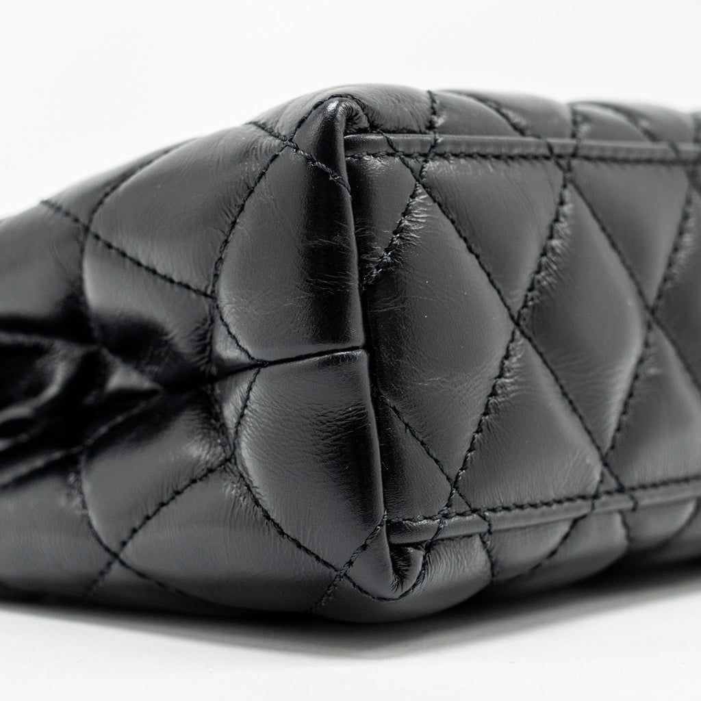 CHANEL MINI KELLY SHOPPING TOTE BAG CALFSKIN BLACK GHW (MICROCHIP)