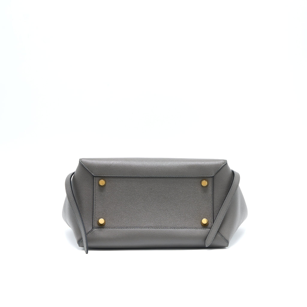 CELINE MINI BELT BAG GRAINED CALFSKIN GREY GHW
