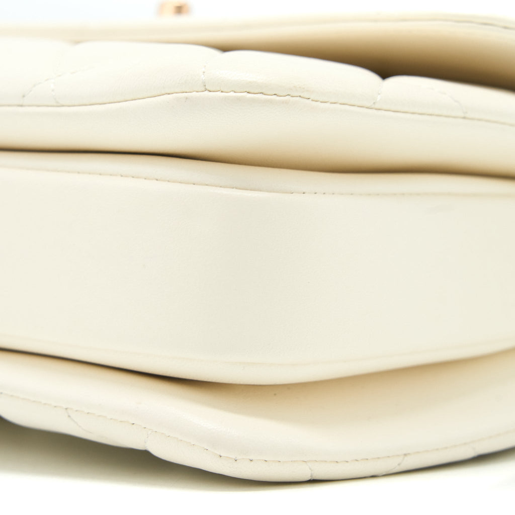 CHANEL SMALL TRENDY CC LAMBSKIN WHITE RGHW (MICROCHIP)