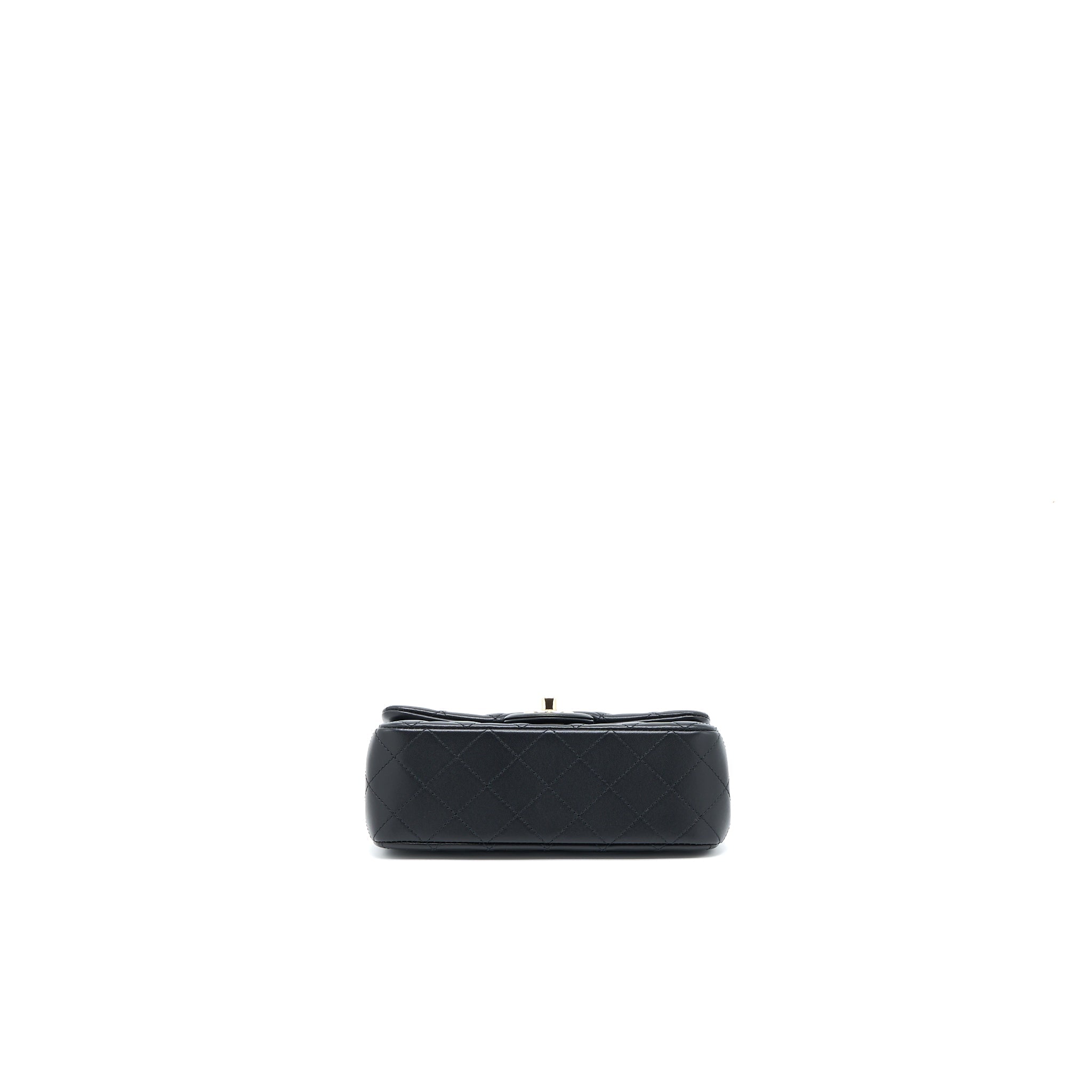 CHANEL 23C PEARL CRUSH MINI RECTANGULAR LAMBSKIN BLACK LGHW (MICROCHIP)