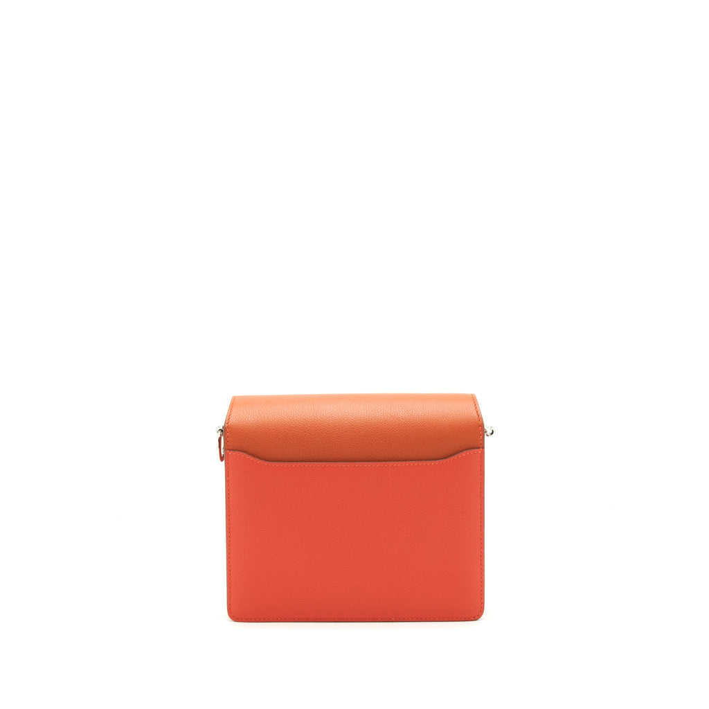 HERMES MINI ROULIS EVERCOLOR BICOLOR CAPUCINE/TERRE BATTUE SHW