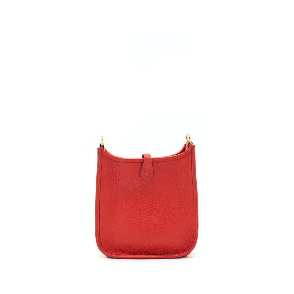 HERMES MINI EVELYNE 16 CLEMENCE ROUGE TOMATE GHW