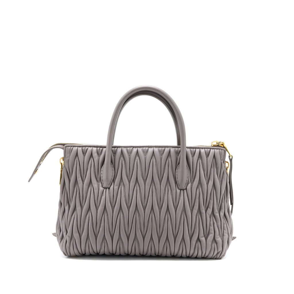 MIUMIU MATELASSE TOTE BAG LAMBSKIN ARGILLA GHW