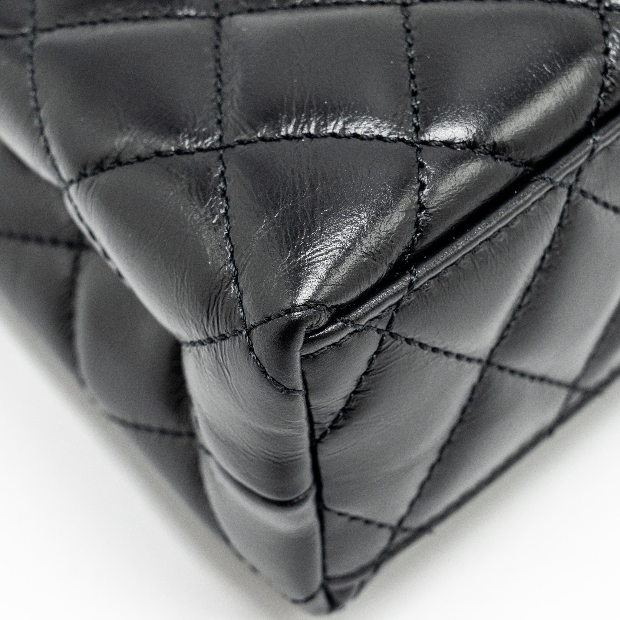 CHANEL MINI KELLY SHOPPING TOTE BAG CALFSKIN BLACK GHW (MICROCHIP)
