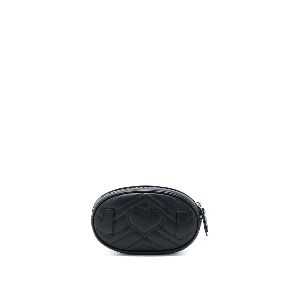 GUCCI MARMONT ROUND BELT BAG BLACK GHW