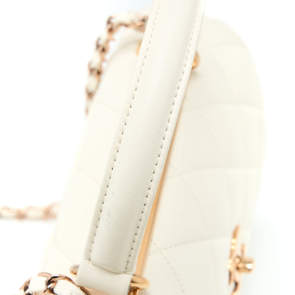 CHANEL SMALL TRENDY CC LAMBSKIN WHITE RGHW (MICROCHIP)