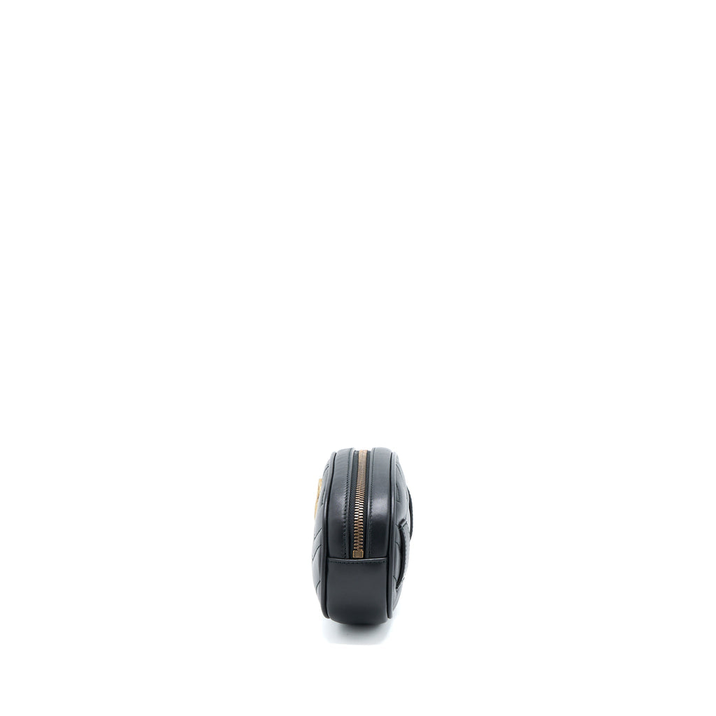 GUCCI MARMONT ROUND BELT BAG BLACK GHW