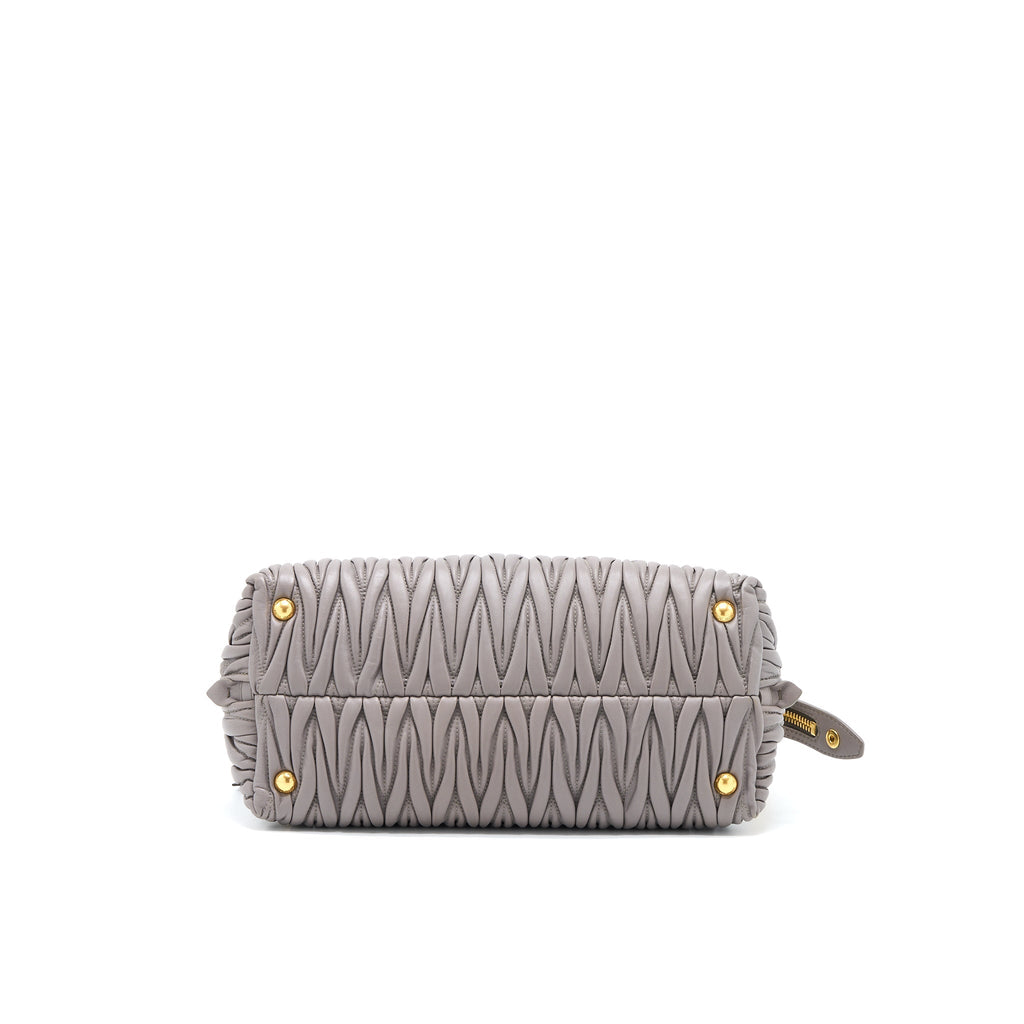 MIUMIU MATELASSE TOTE BAG LAMBSKIN ARGILLA GHW