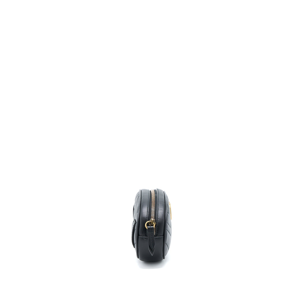 GUCCI MARMONT ROUND BELT BAG BLACK GHW