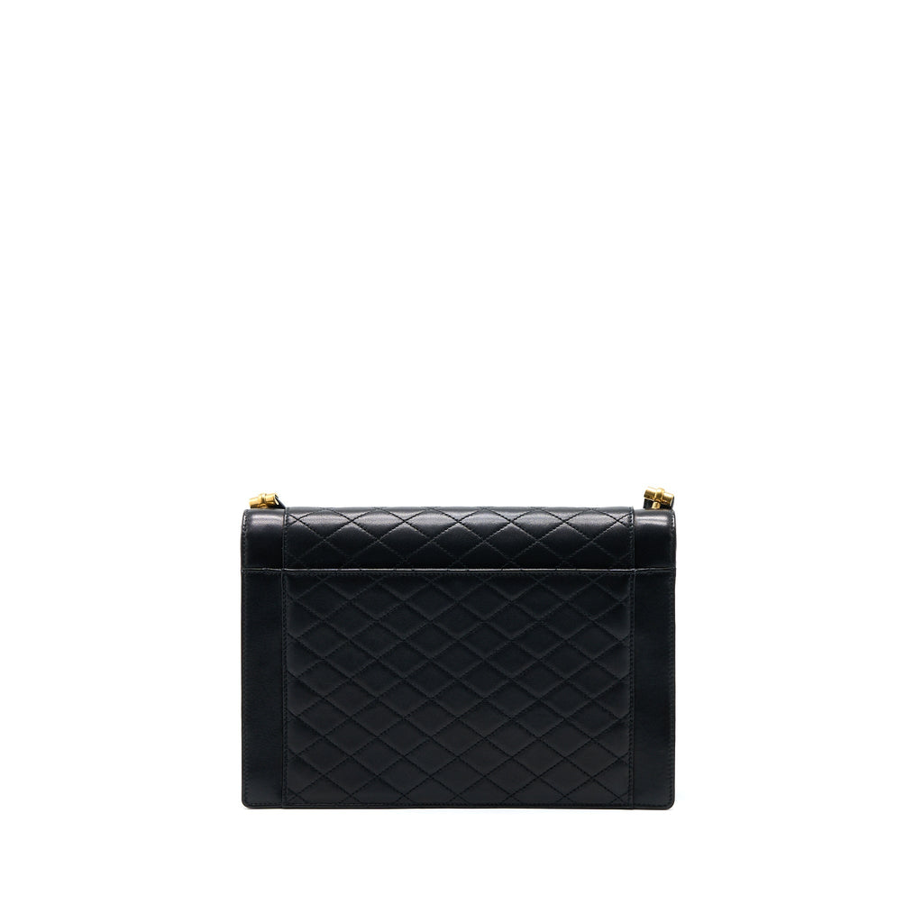 SAINT LAURENT/YSL ENVELOP SHOULDER BAG LAMBSKIN BLACK GHW