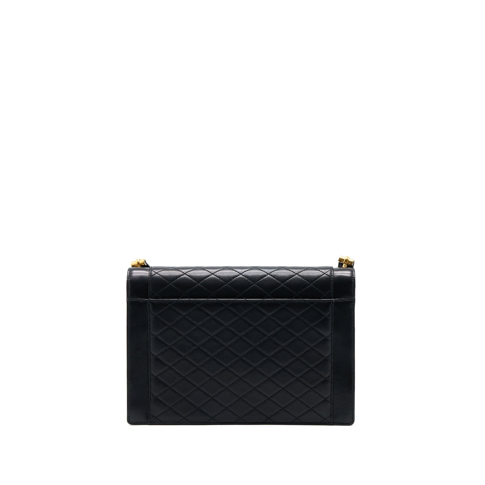 SAINT LAURENT/YSL ENVELOP SHOULDER BAG LAMBSKIN BLACK GHW