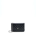 CHANEL CLASSIC WALLET ON CHAIN LAMBSKIN BLACK SHW