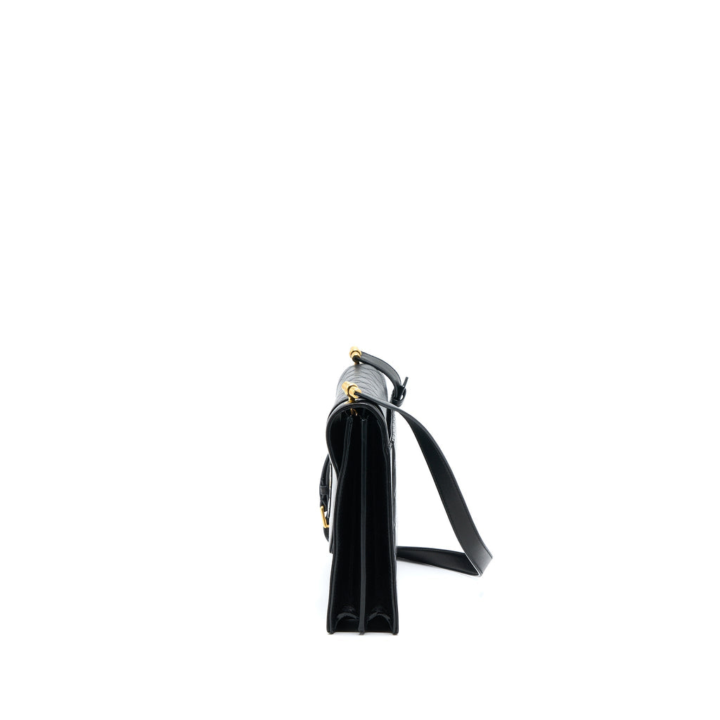 SAINT LAURENT/YSL ENVELOP SHOULDER BAG LAMBSKIN BLACK GHW