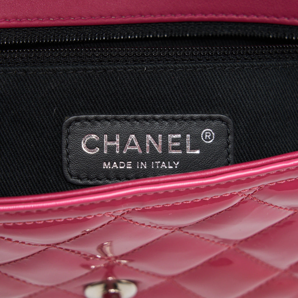 CHANEL COCO SHINE FLAP BAG PATENT PINK SHW