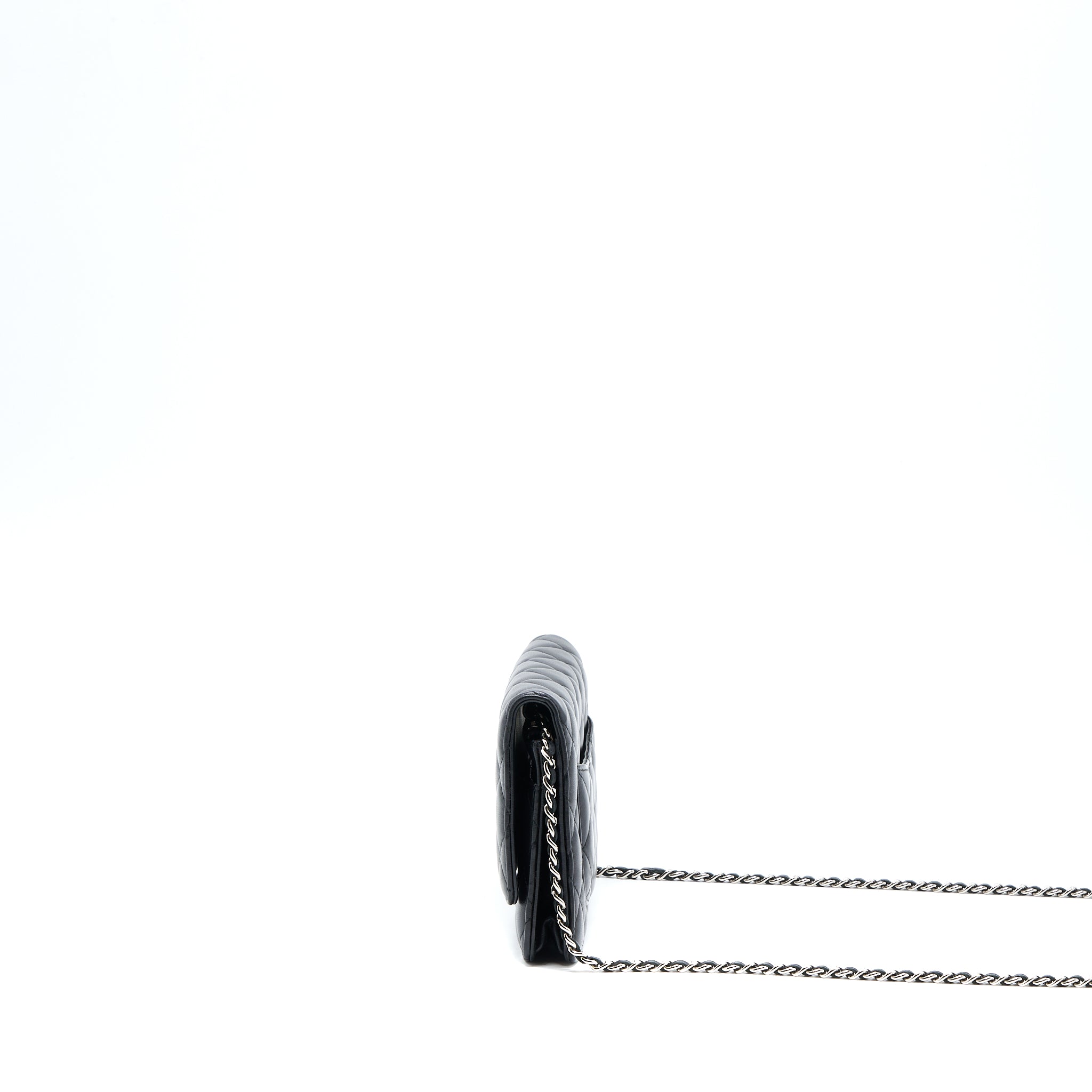 CHANEL CLASSIC WALLET ON CHAIN LAMBSKIN BLACK SHW