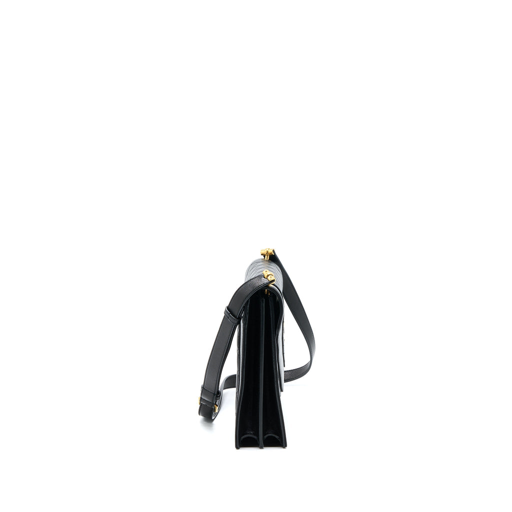 SAINT LAURENT/YSL ENVELOP SHOULDER BAG LAMBSKIN BLACK GHW