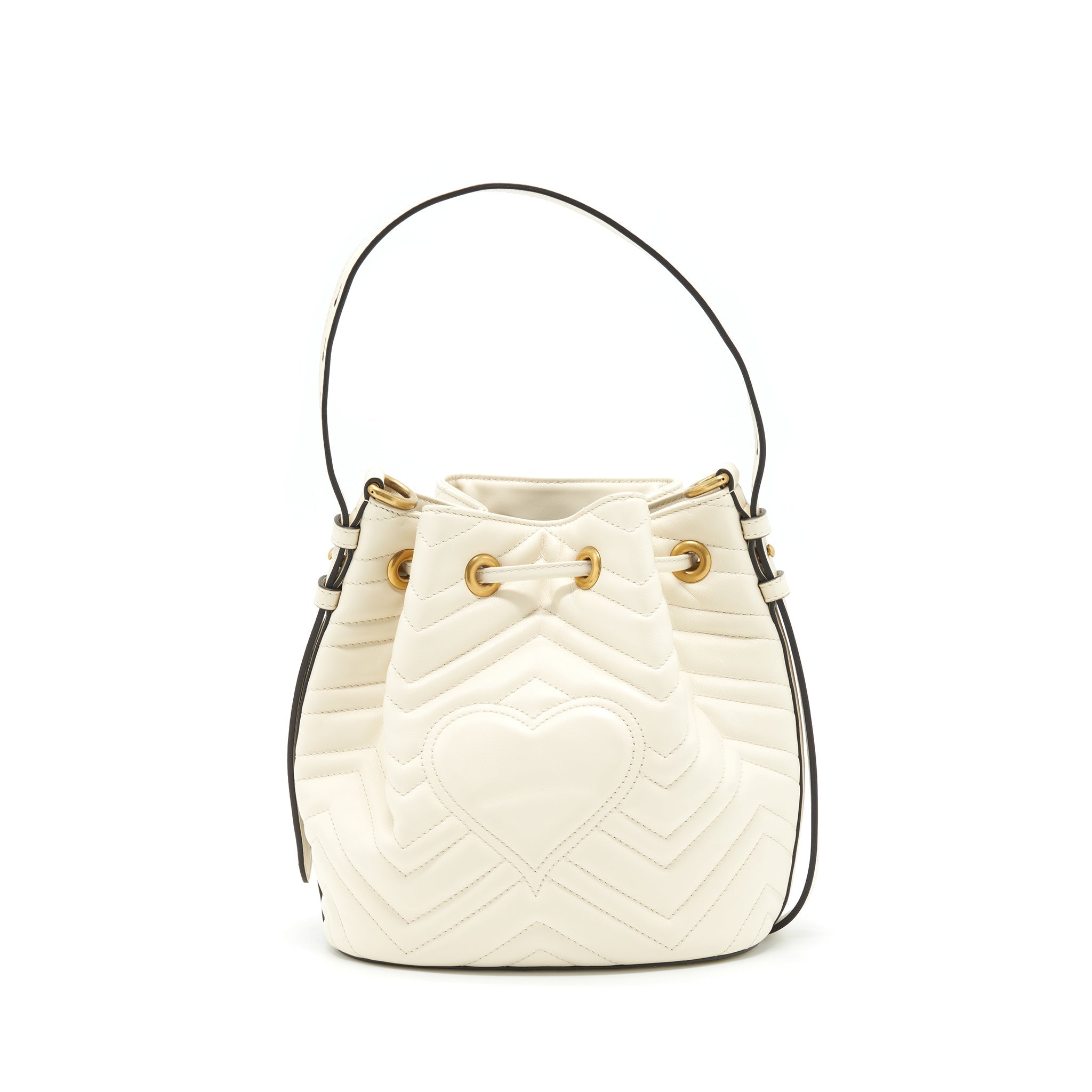 GUCCI BUCKET BAG WHITE GHW