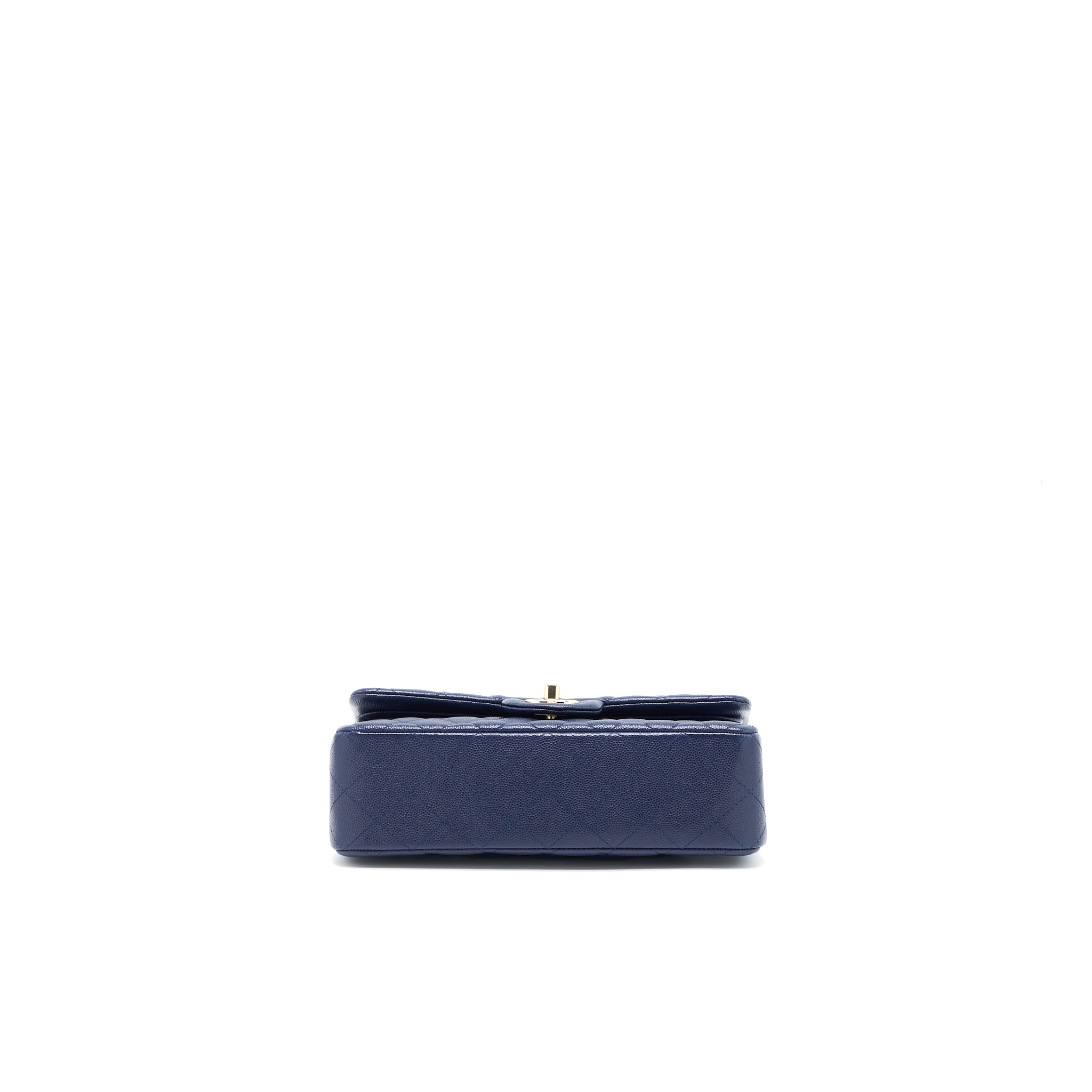 CHANEL SMALL CLASSIC DOUBLE FLAP BAG CAVIAR DARK BLUE LGHW