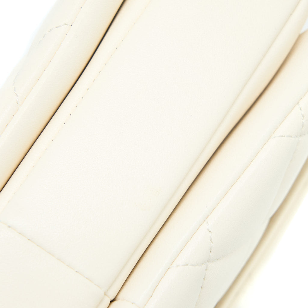 CHANEL SMALL TRENDY CC LAMBSKIN WHITE RGHW (MICROCHIP)