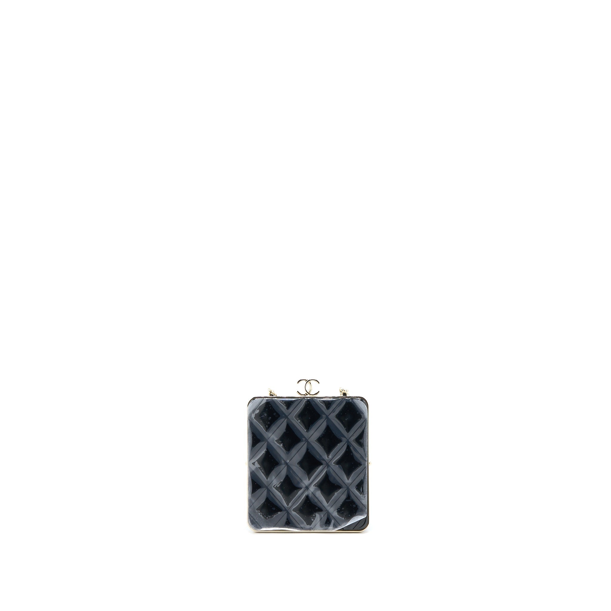 CHANEL MINI CLIP WITH CHAIN LAMBSKIN BLACK LGHW
